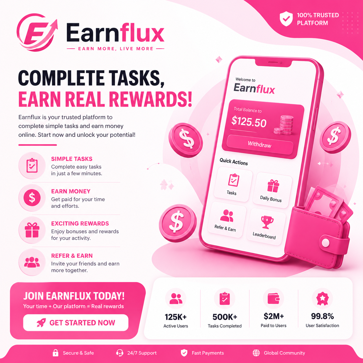 Earnflux Earning Structure Flyer